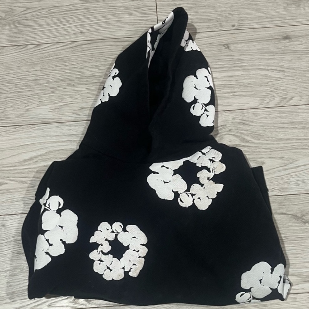 Black and White Floral Hoodie
